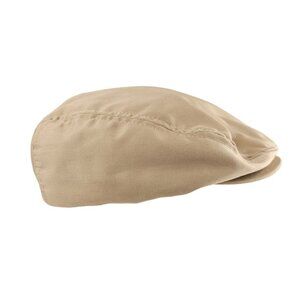 Vintage Flat Cap Mens One Size Beige 90s Ivy Hat Plaid Lining